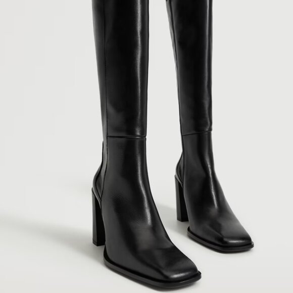 Mango High Heel Leather Boot - Picture 1 of 4